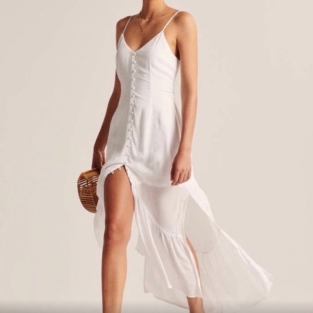 NWT ABERCROMBIE & FITCH White Maxi Dress XS